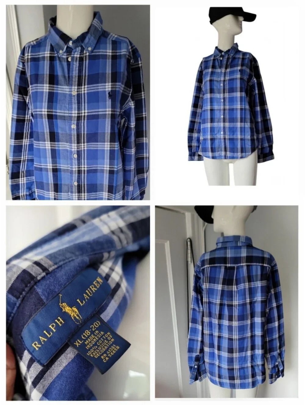 Ralph Lauren Blu Plaid Button-Down Shirt